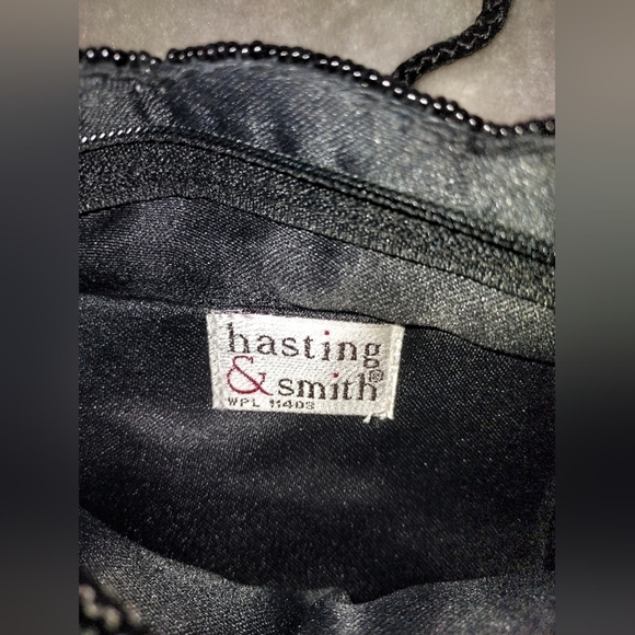 Hasting and Smith black beaded shoulder bag vintage - Picture 3 of 6